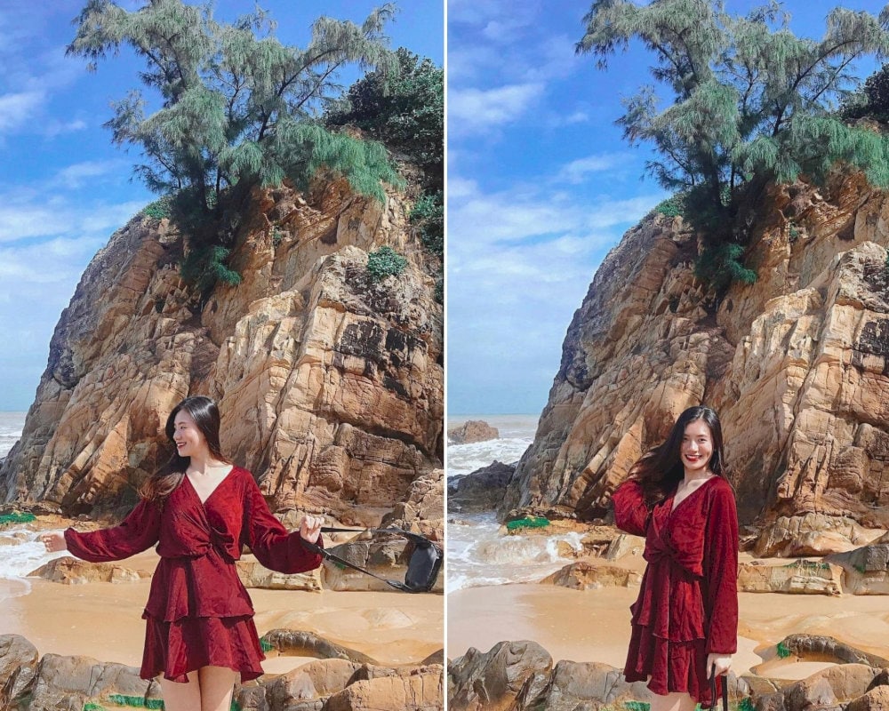 Bãi Đá Nhảy có rất nhiều góc check-in đặc biệt